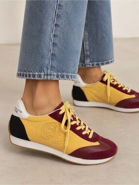 Charlotte Stone Rocky Sneaker In Butter Leather Multicolor Tennis Shoes Size 9